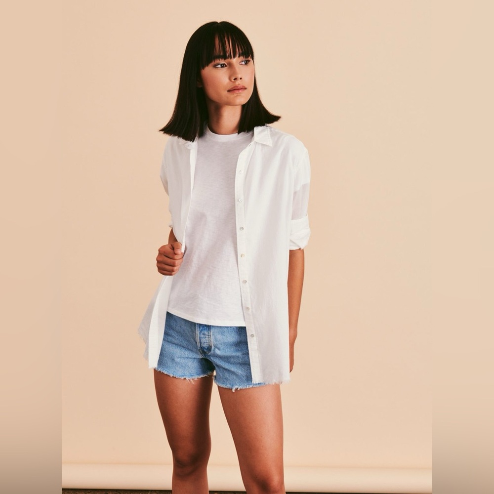 Line Astra Unfinished Frayed Hem Shirt